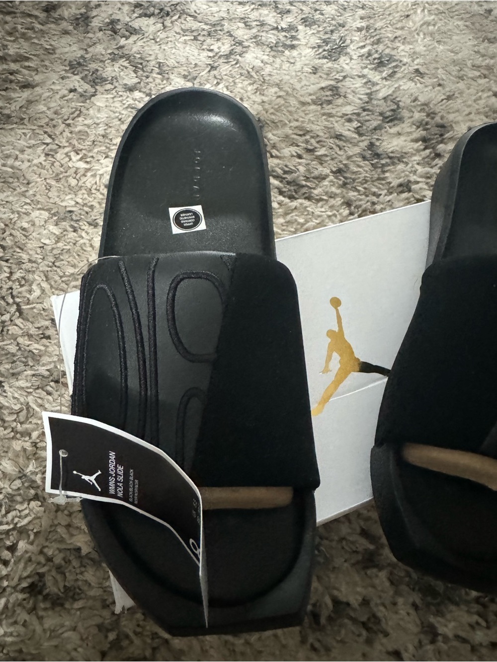 Jordan Black Men's Nola Slide Sandals - Picture 3 of 5
